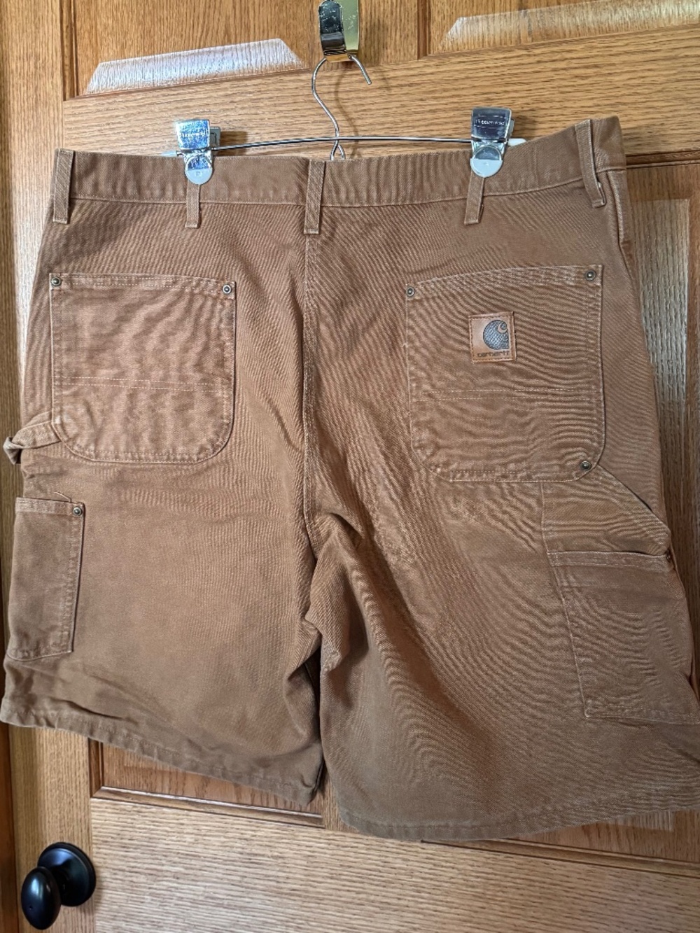 Vintage 2001 Carhartt B80 BRN Double Knee Canvas Carpenter Shorts USA Made Sz 42